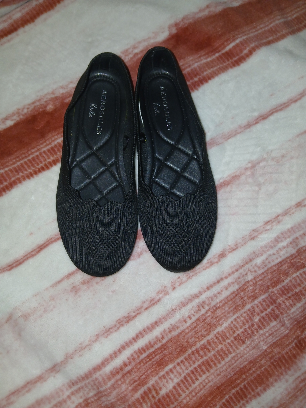 Aerosoles Black Knit Ballet Flats - Comfortable Girls Slip-Ons